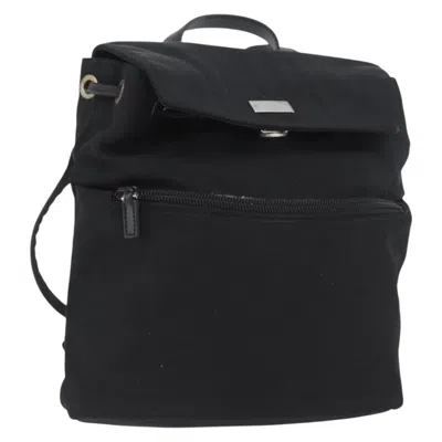 Pre-owned Gucci Vintage Flap Nylon Black Nylon Backpack Bag ()