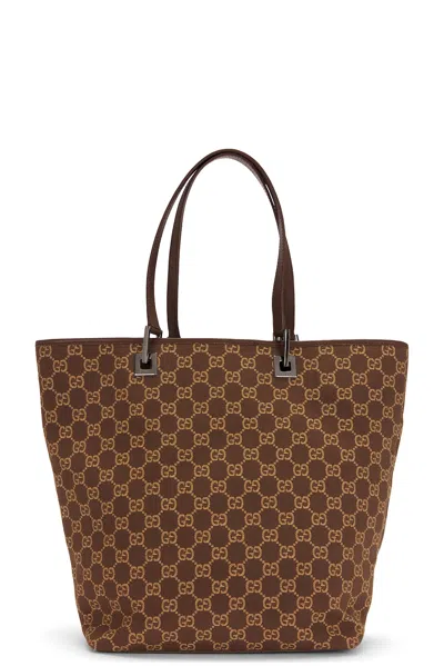 Pre-owned Gucci Vintage Gg Bucket Tote Bag In Brown