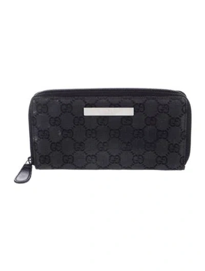 Pre-owned Gucci Vintage Gg Canvas Continental Wallet In Black
