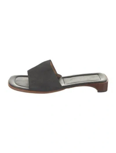 Pre-owned Gucci Vintage Gg Canvas Slides In Black