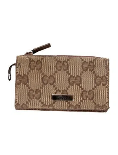 Pre-owned Gucci Vintage Gg Canvas Wallet In Brown