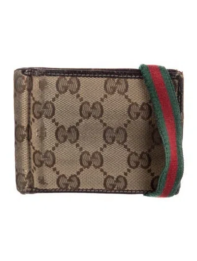 Pre-owned Gucci Vintage Gg Canvas Wallet In Brown
