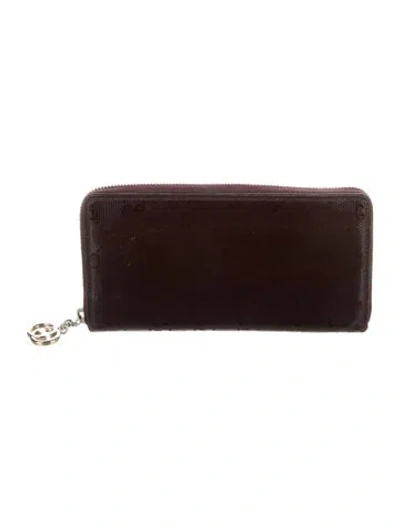 Pre-owned Gucci Vintage Gg Imprimé Continental Wallet In Burgundy