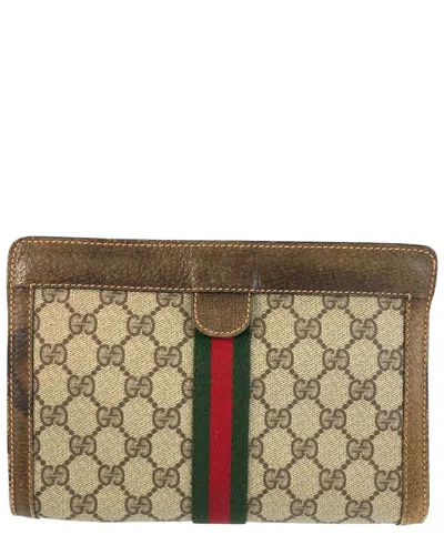 Pre-owned Gucci Vintage Gg Plus Clutch Bag (authentic Pre-loved)