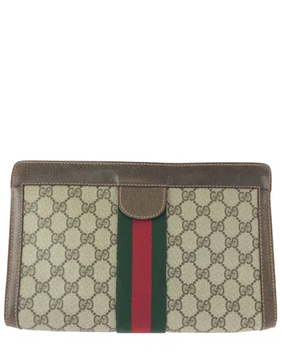 Pre-owned Gucci Vintage Gg Plus Clutch Bag (authentic Pre-loved)