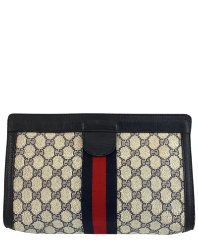 Pre-owned Gucci Vintage Gg Supreme Clutch (authentic Pre-loved)