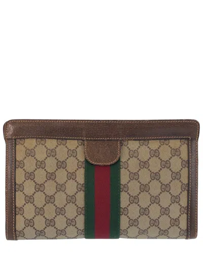 Gucci Vintage Gg Supreme Clutch (authentic Pre-loved)