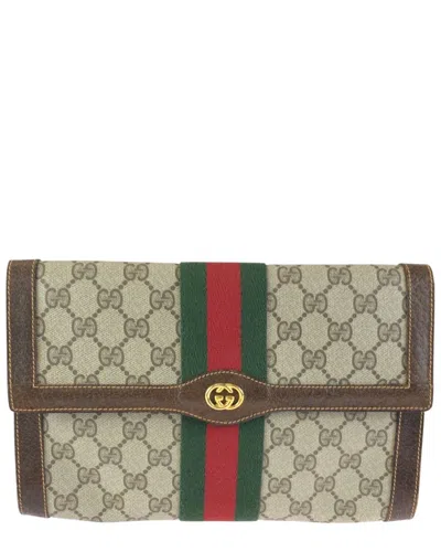 Gucci Vintage Gg Supreme Clutch (authentic Pre-loved)