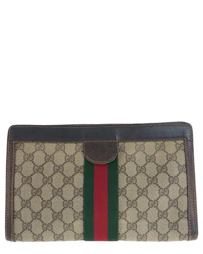 Gucci Vintage Gg Supreme Clutch (authentic Pre-loved) In Multi
