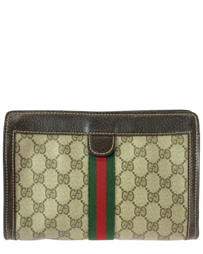 Gucci Vintage Gg Supreme Clutch (authentic Pre-loved) In Multi