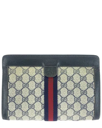 Gucci Vintage Gg Supreme Clutch (authentic Pre-loved) In Multi