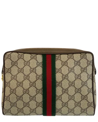 Gucci Vintage Gg Supreme Clutch (authentic Pre-loved) In Neutral