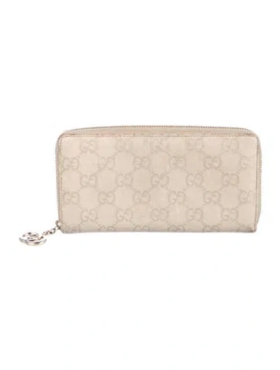 Pre-owned Gucci Vintage Gg Supreme Continental Wallet In Neutral