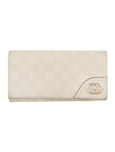 Pre-owned Gucci Vintage Gg Supreme Continental Wallet In Neutral