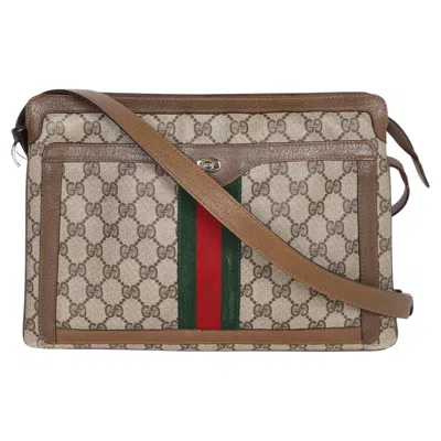 Pre-owned Gucci Vintage Gg Supreme Monogram Ophidia Medium Shoulder Bag, Brown