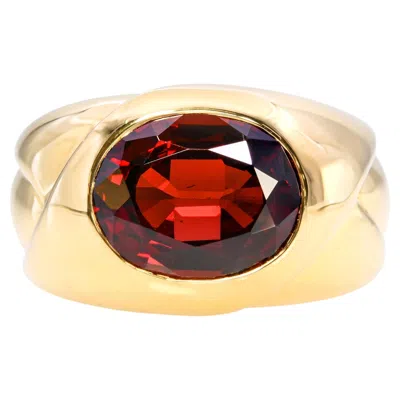 Pre-owned Gucci Vintage  18k Yellow Gold 3.09ct Spessartine Garnet Ring