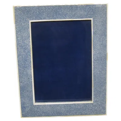 Pre-owned Gucci Vintage  Blue Natural Shagreen Picture Photo Frame Made In Italy 9 5/16"