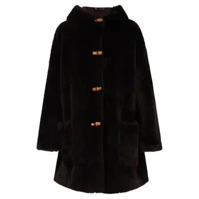 Pre-owned Gucci Vintage  By Tom Ford 1996 Shearling Coat In Black