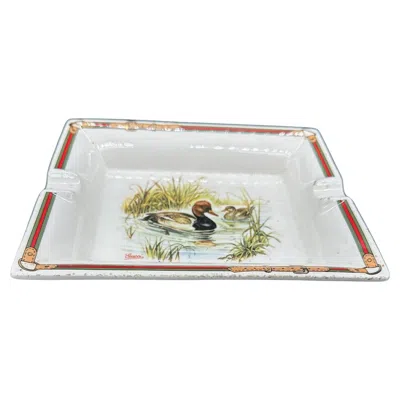 Pre-owned Gucci Vintage  Ceramic Ashtray 1980s In Gray