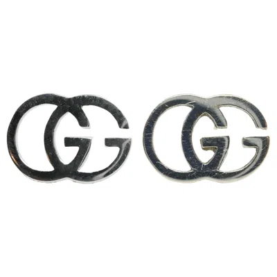 Pre-owned Gucci Vintage  Earrings. 18k White Gold  Interlink Logo Studs