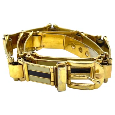 Pre-owned Gucci Vintage  Enamel Belt In Brown