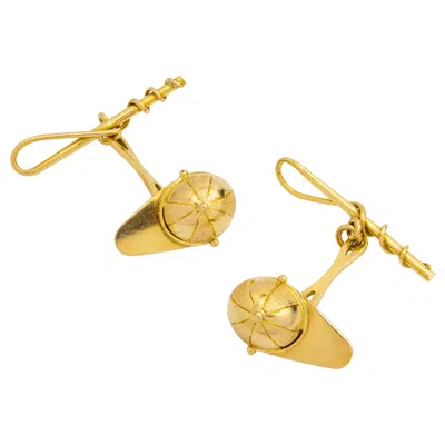 Pre-owned Gucci Vintage  Equestrian Cufflinks In 18 Karat Yellow Gold