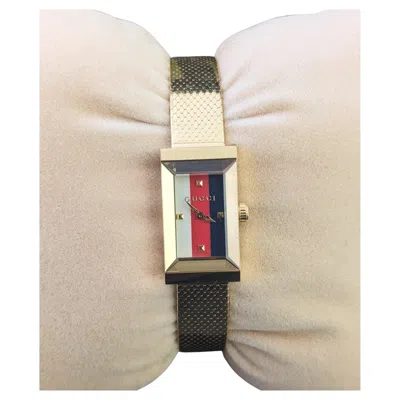 Pre-owned Gucci Vintage  G Frame Wristwatch, Gold Plated, Boxed In Multi