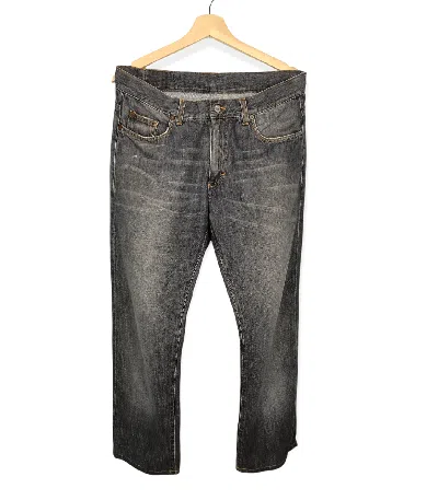 Pre-owned Gucci Vintage  Italy Men Denim Jeans Patched Black In Blue