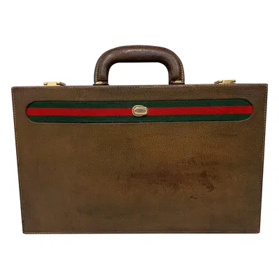 Pre-owned Gucci Vintage  Monogram Poker/gambling Set In Original Case � Italy, C.1980s In Brown