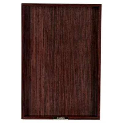 Pre-owned Gucci Vintage  Polished Wood Serving Tray, Italy, Circa 1970s�1980s - 15 In In Brown