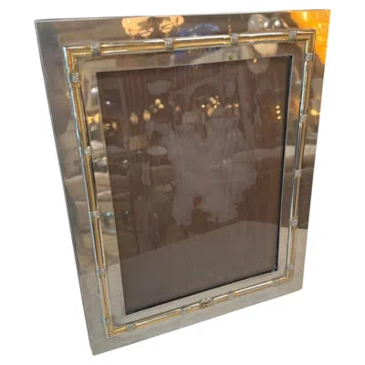 Pre-owned Gucci Vintage  Silver & Gold Tone Picture Frame 7 X 9