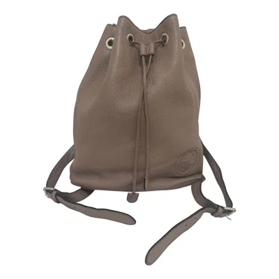 Pre-owned Gucci Vintage  Soho Bucket Backpack By Frida Giannini In Calfskin In Gray