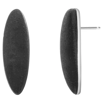 Pre-owned Gucci Vintage  Sterling Silver Jet Drop Earrings, Italian Craftsmanship In Multi