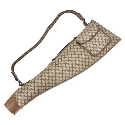 Pre-owned Gucci Vintage  Tan Gg Monogram Rifle Sling Bag In Brown