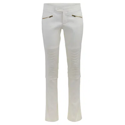 Pre-owned Gucci Vintage  Tom Ford A/w 2003 Motor White Flared Trousers