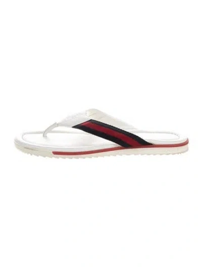Pre-owned Gucci Vintage  Web Thong Flip Flops In Multicolor
