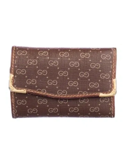 Pre-owned Gucci Vintage Ssima Key Case Wallet In Brown