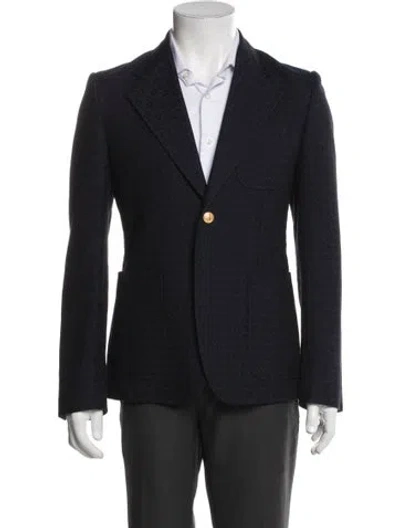Pre-owned Gucci Vintage Horsebit Accent Blazer In Blue