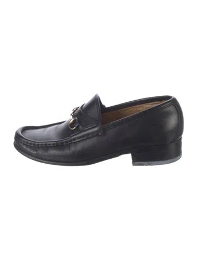 Pre-owned Gucci Vintage Horsebit Accent Loafers In Black