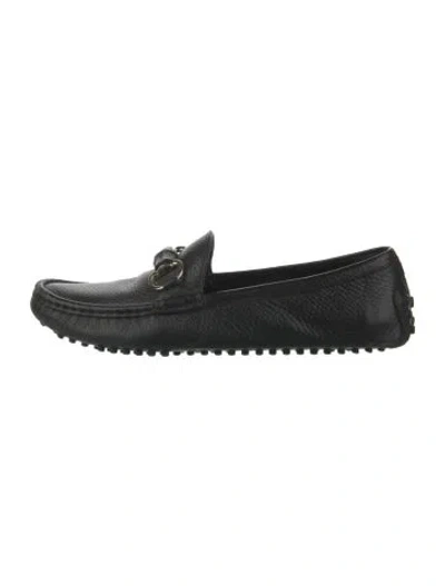 Pre-owned Gucci Vintage Horsebit Accent Loafers In Black