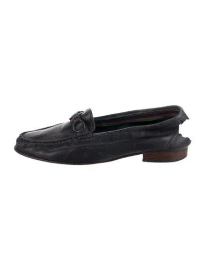 Pre-owned Gucci Vintage Horsebit Accent Loafers In Black