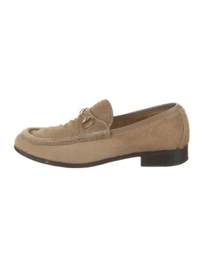 Pre-owned Gucci Vintage Horsebit Accent Loafers In Brown