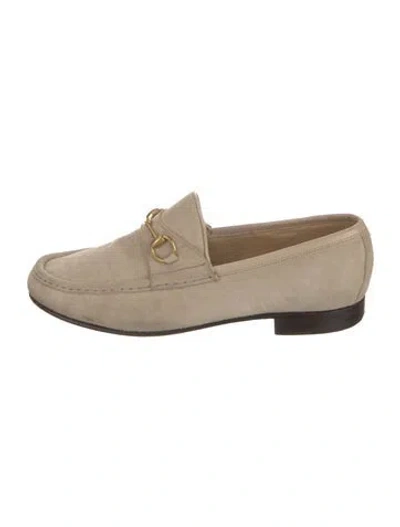 Pre-owned Gucci Vintage Horsebit Accent Loafers In Neutral