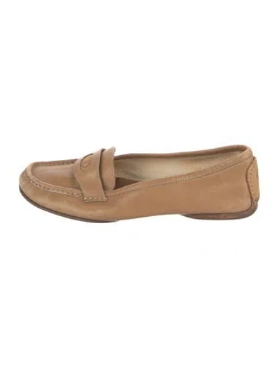 Pre-owned Gucci Vintage Horsebit Accent Loafers In Neutral