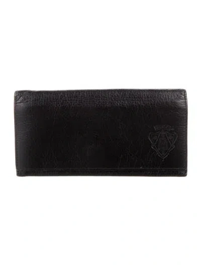 Pre-owned Gucci Vintage Hysteria Accent Continental Wallet In Black