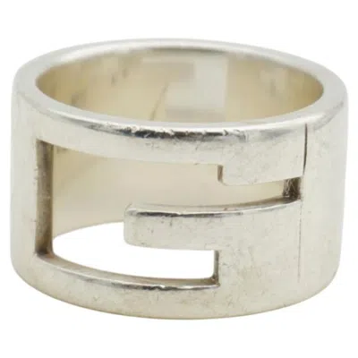 Pre-owned Gucci Vintage Iconic Openwork Logo G Chunky Cocktail Statement Modernist Ring In Multi