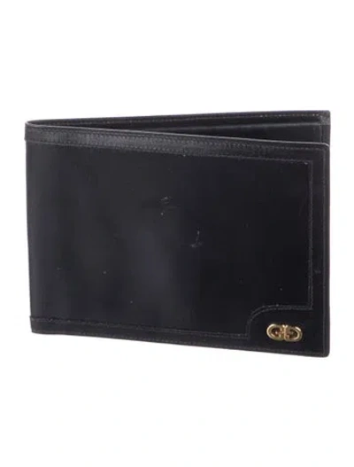 Pre-owned Gucci Vintage Interlocking G Logo Bifold Wallet In Blue