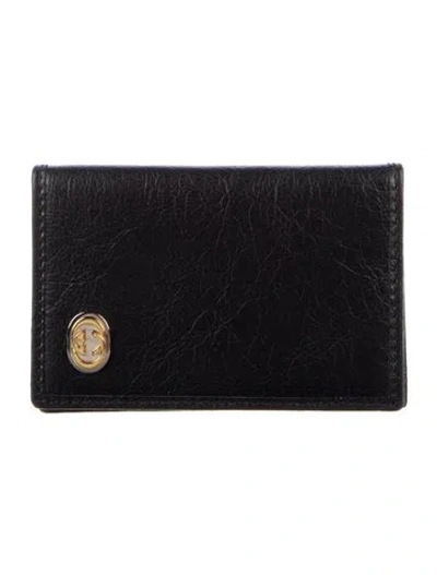 Pre-owned Gucci Vintage Interlocking G Logo Card Holder In Black