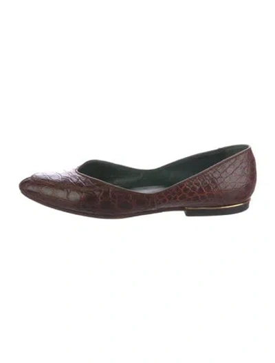 Pre-owned Gucci Vintage Interlocking G Logo Flats In Brown