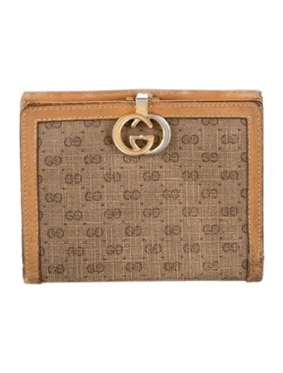 Pre-owned Gucci Vintage Interlocking G Logo Wallet Wallet In Neutral